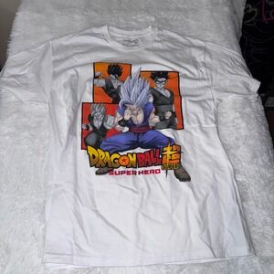 Dragon Ball Super Hero White Graphic T-Shirt Anime Gohan Tee Men's